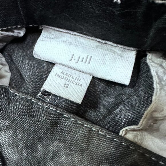 J. Jill Crew Shorts Tie Dyed Cotton Black Tied Dyed Blue Size 12  J.Jill - Picture 3 of 7